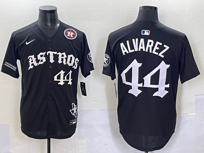 Men 2025 Houston Astros #44 Alvarez Black Seven generations Joint Name Nike MLB Jersey style 10->houston astros->MLB Jersey